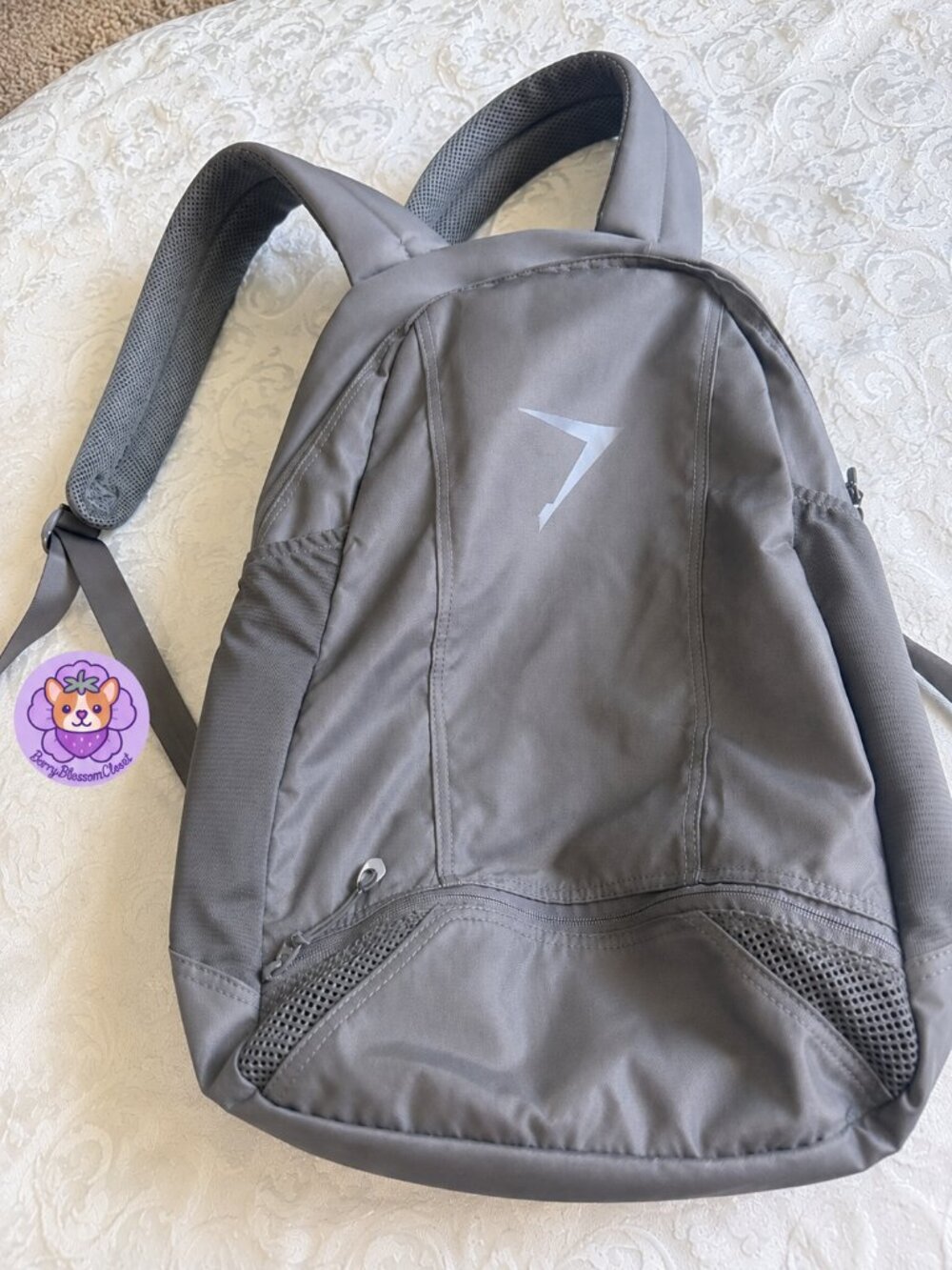 Gymshark Sharkhead Backpack 24L Gray Gym Work Laptop Travel Backpack